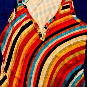 Polyester tank , colorful . New never worn , without tags